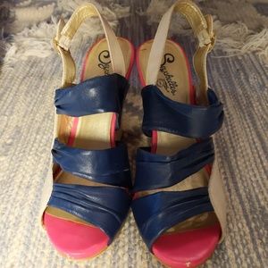 Seychelles multi color chunky heel